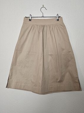Apt. 9 Beige A-Line Cotton Skirt with Pockets Size Small